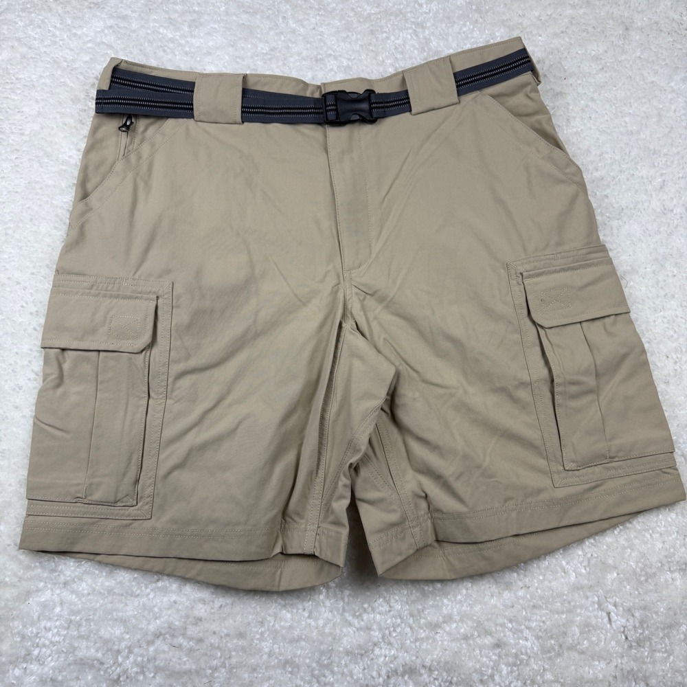 Duluth Trading‎ Cargo Shorts Mens XL Khaki Belted Scotchguard Nylon Outdoors NWT